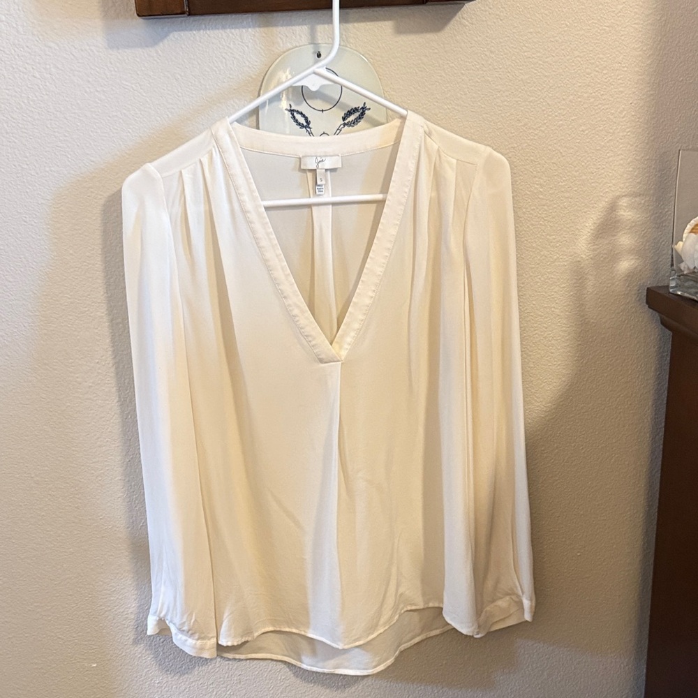 Joie Cream V-Neck Blouse